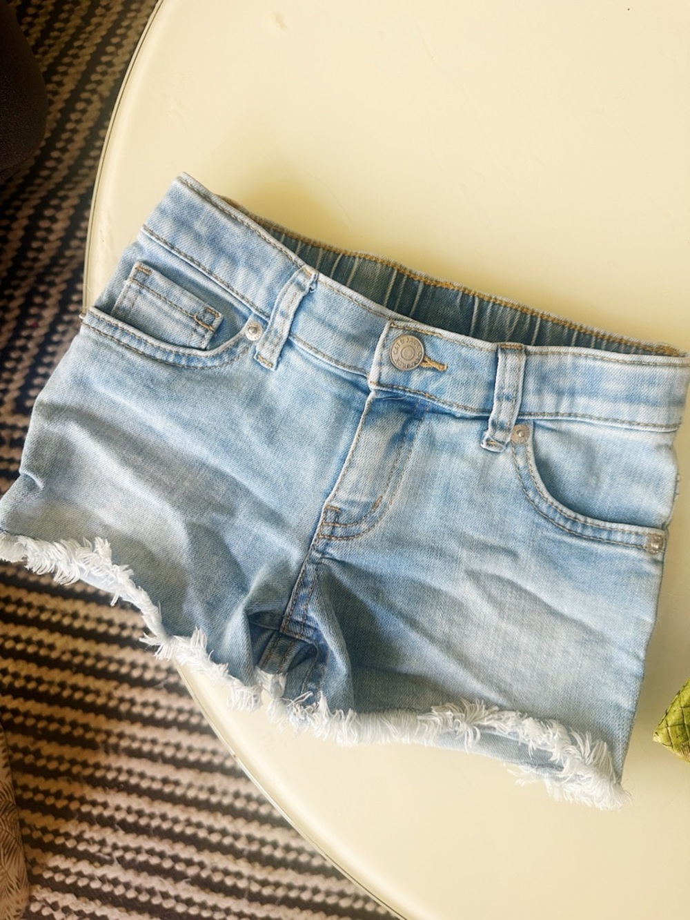 Cat & Jack Light Blue Denim Frayed Hem Shorts XS 4 / 5